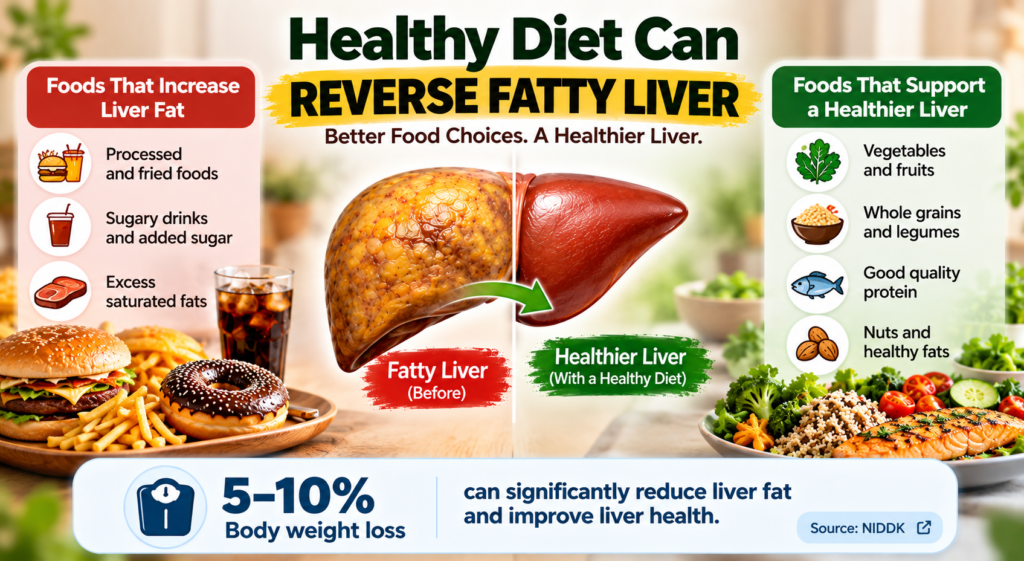 Healthy Diet Can help Reversing Fatty Liver
